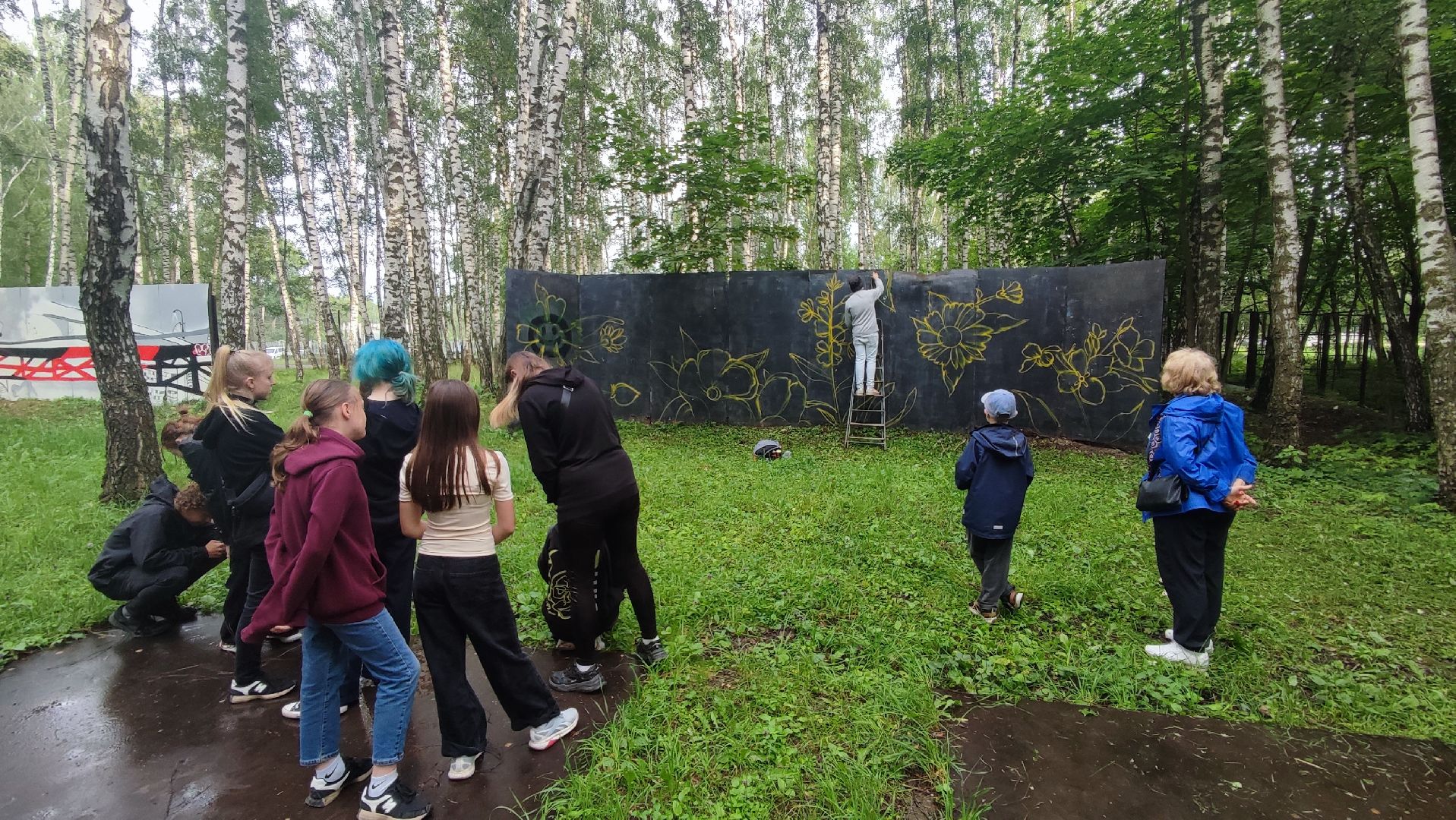 Кашира, парк, граффити, мастер-класс, цветы, дети