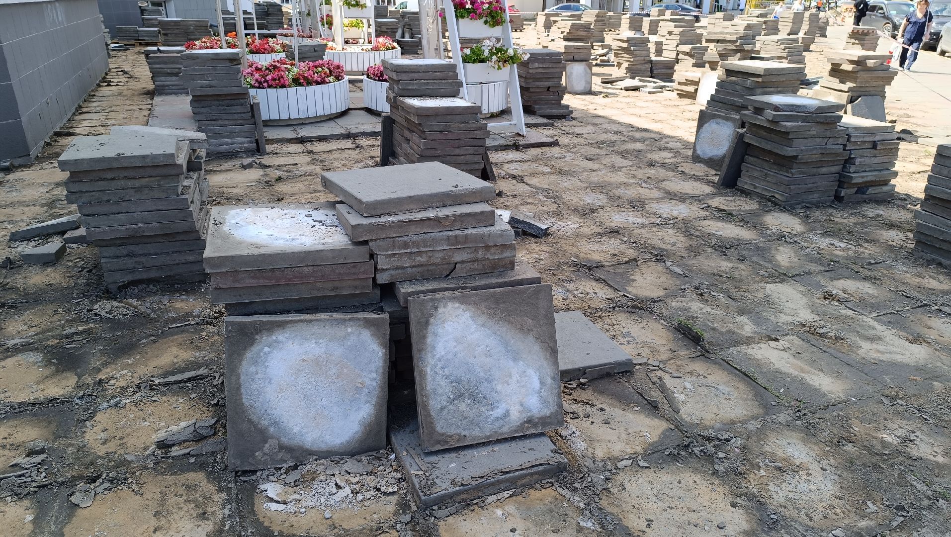 благоустройство, Лобня, плитка