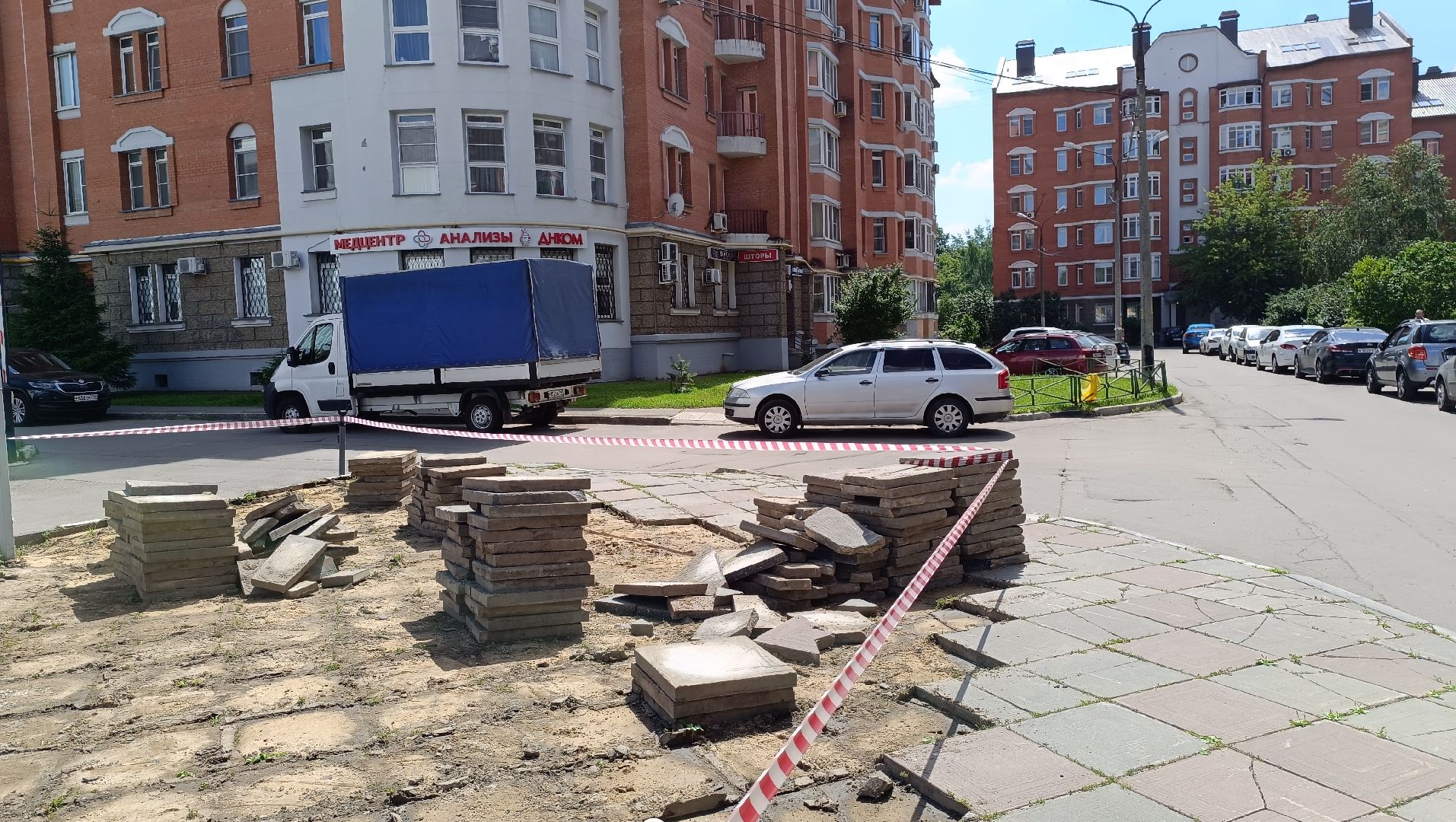 благоустройство, Лобня, плитка