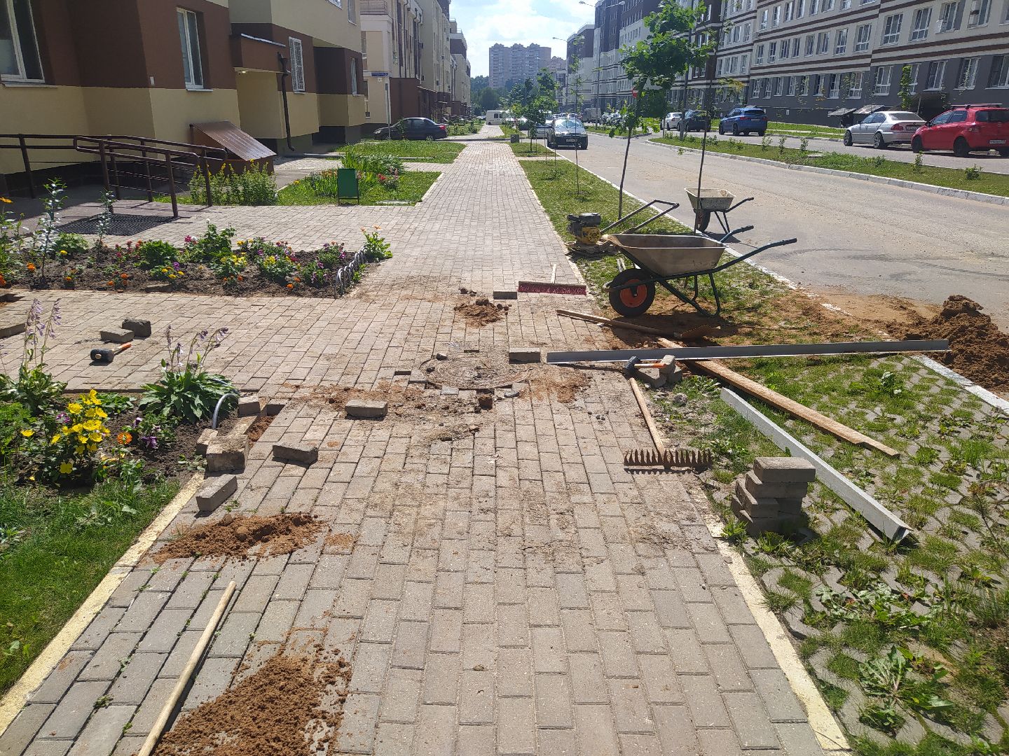 Нахабино, благоустройство, брусчатка