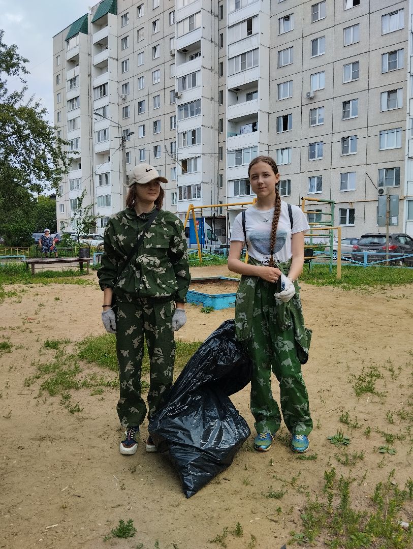 Трудовые отряды, благоустройство, уборка, Обухово, Богородский городской округ