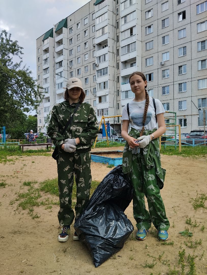 Трудовые отряды, благоустройство, уборка, Обухово, Богородский городской округ