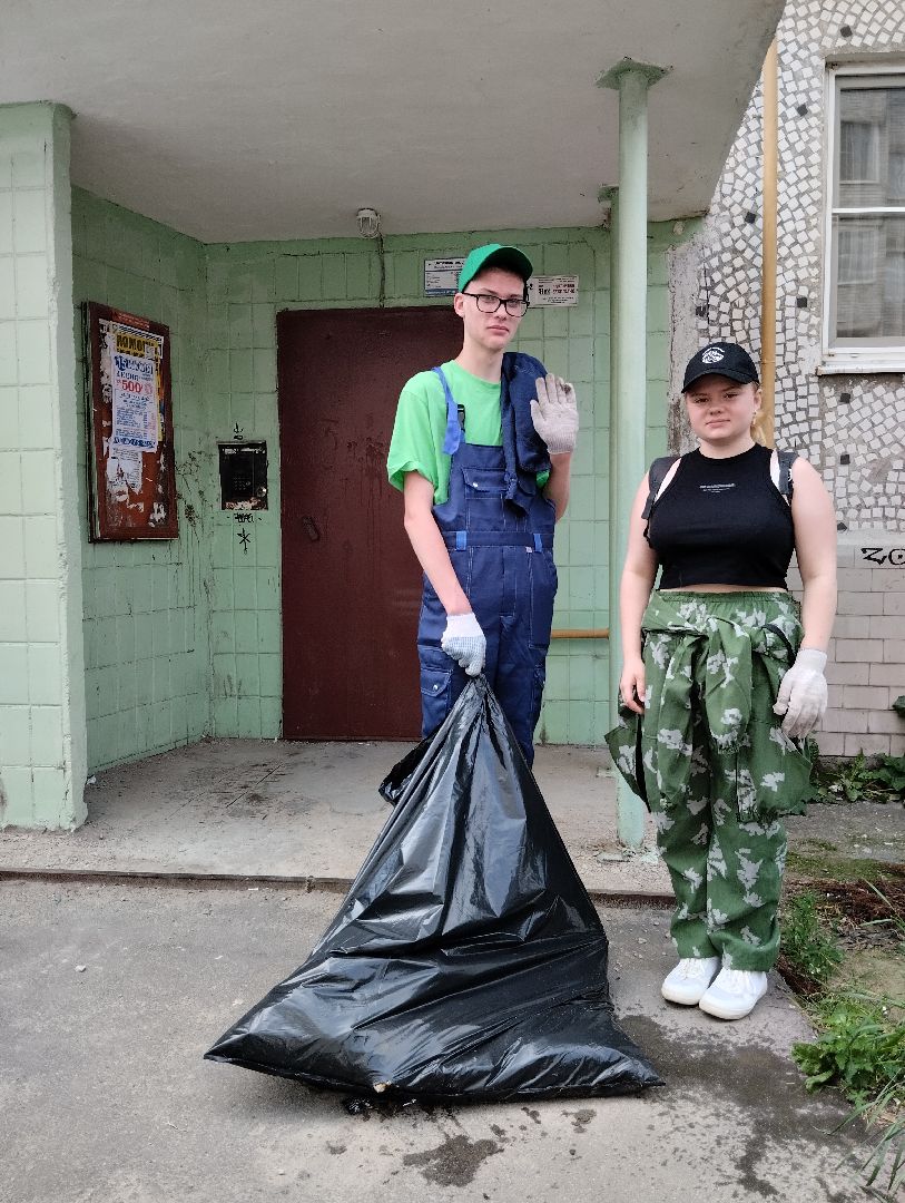 Трудовые отряды, благоустройство, уборка, Обухово, Богородский городской округ