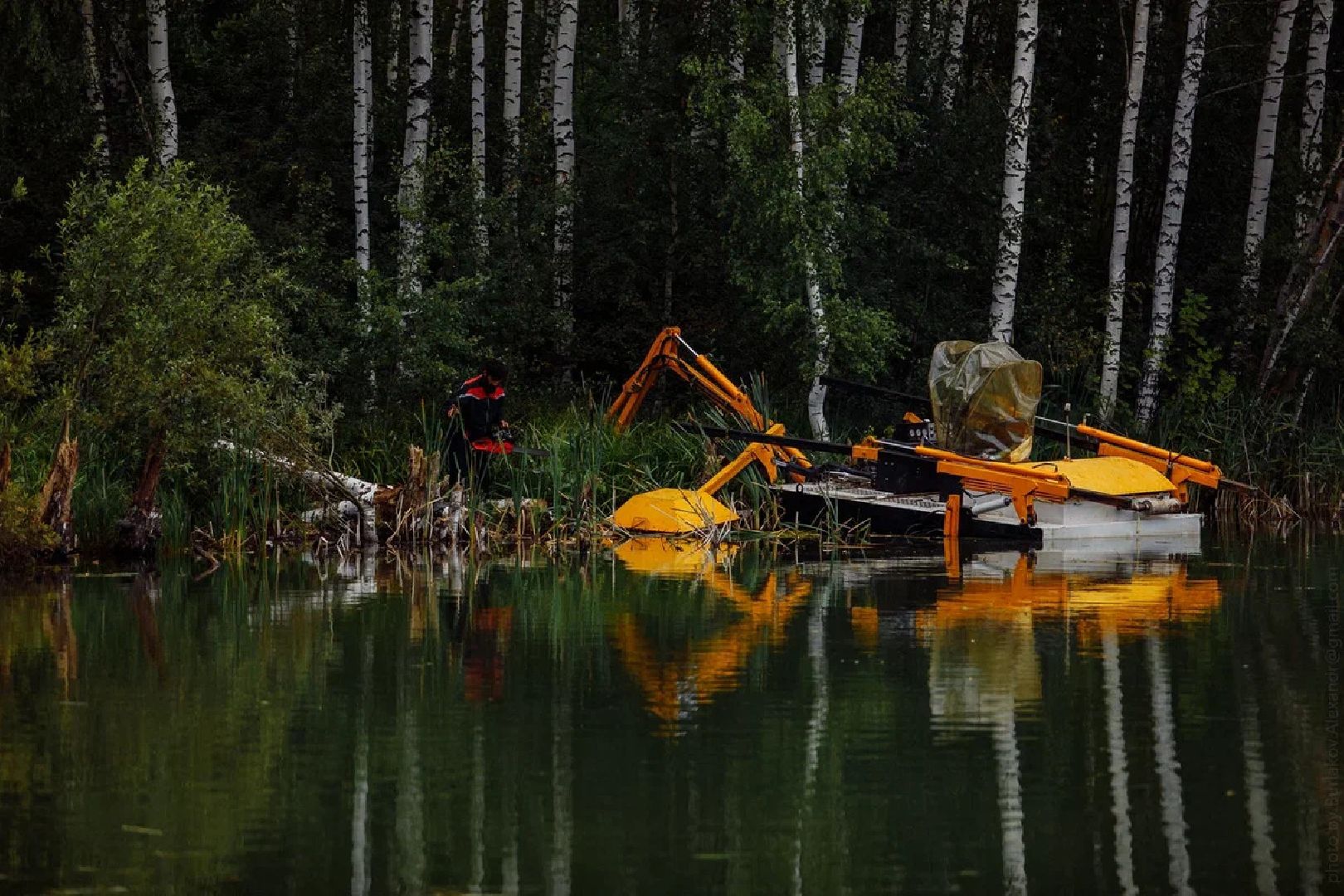 Озеро, очистка, благоустройство, техника, программа губернатора, Орехово-Зуево
