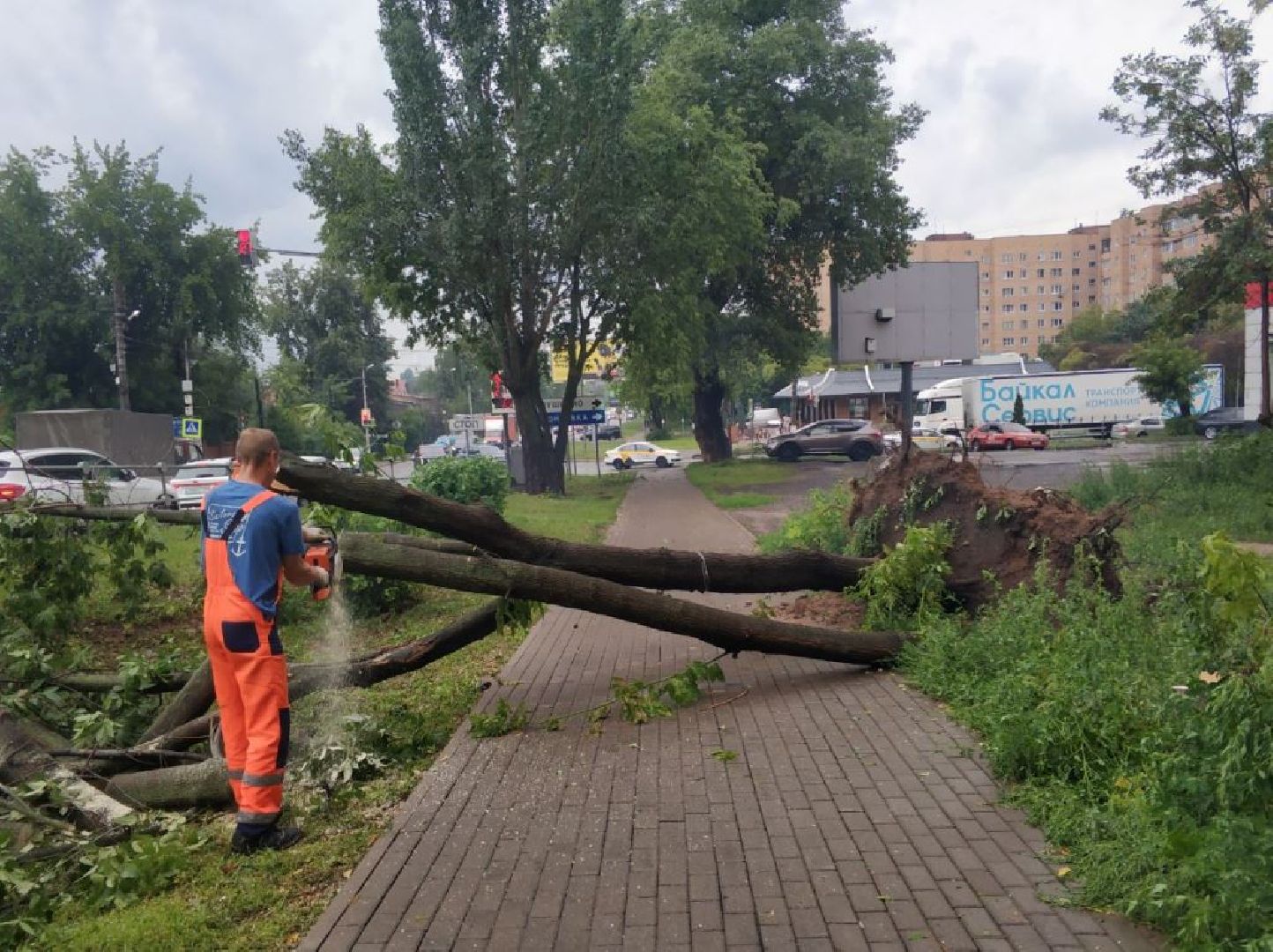 Пушкино, дождь, ветер, ЖКХ