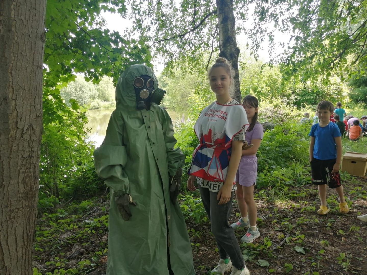 Домодедово, противогаз, тренировка, обучение жителей, костюм химической защиты