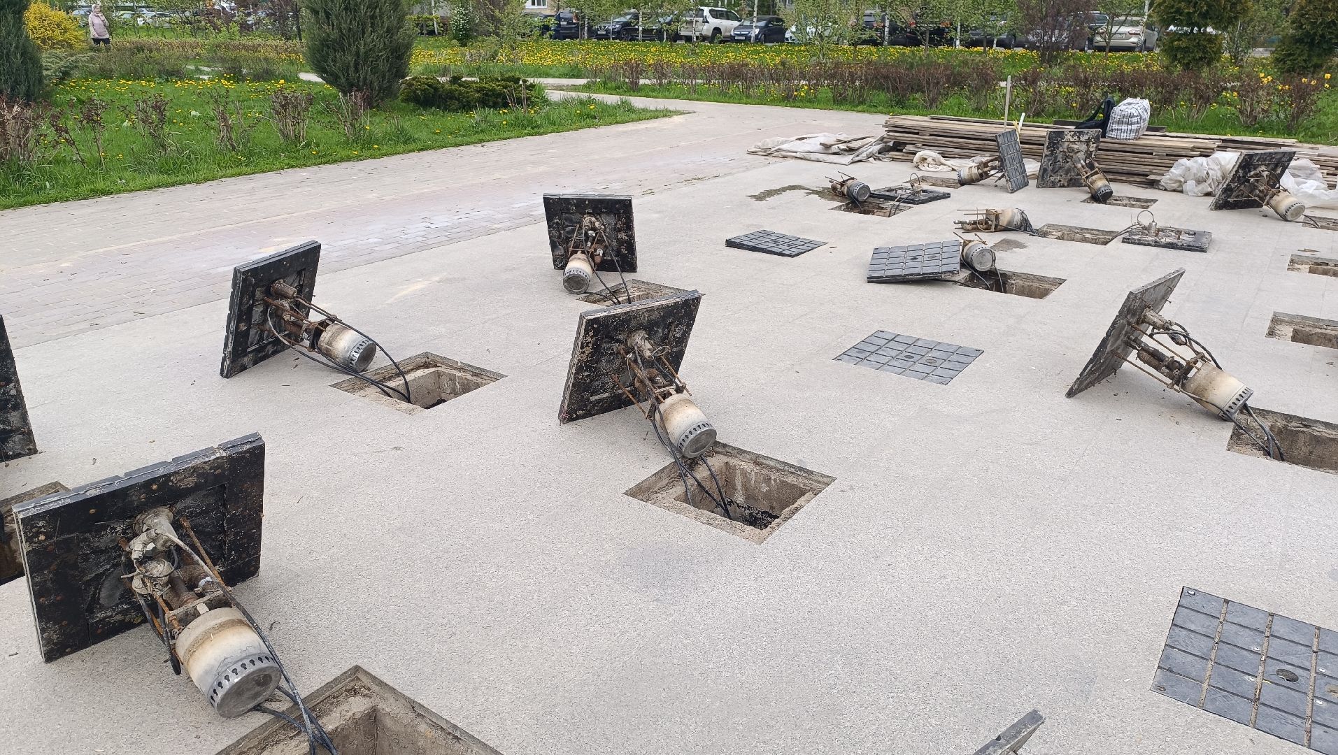 Лобня, парк, фонтан