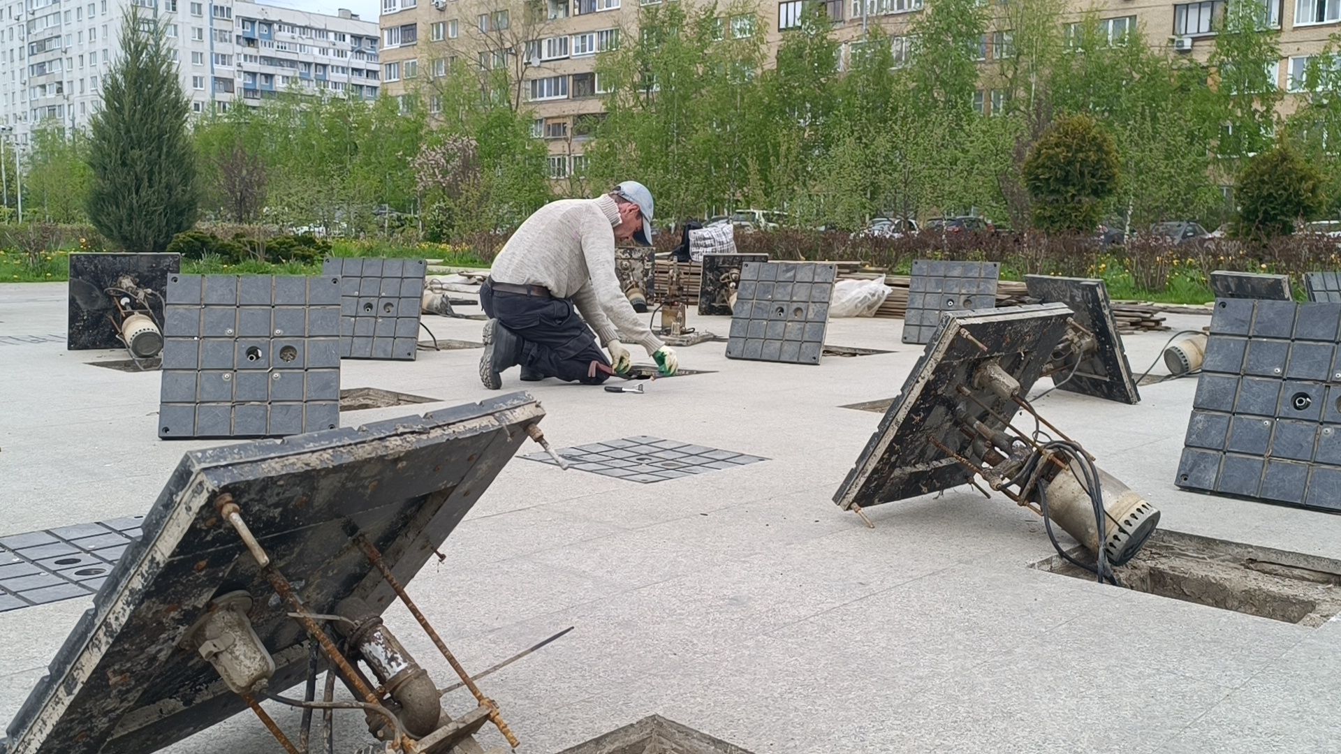 Лобня, парк, фонтан