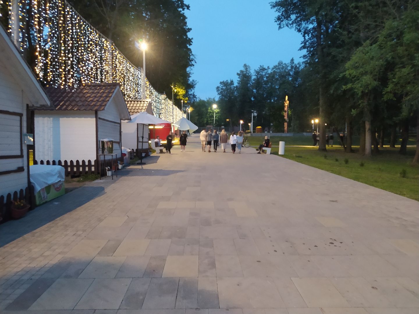 Истра, парк, ночь