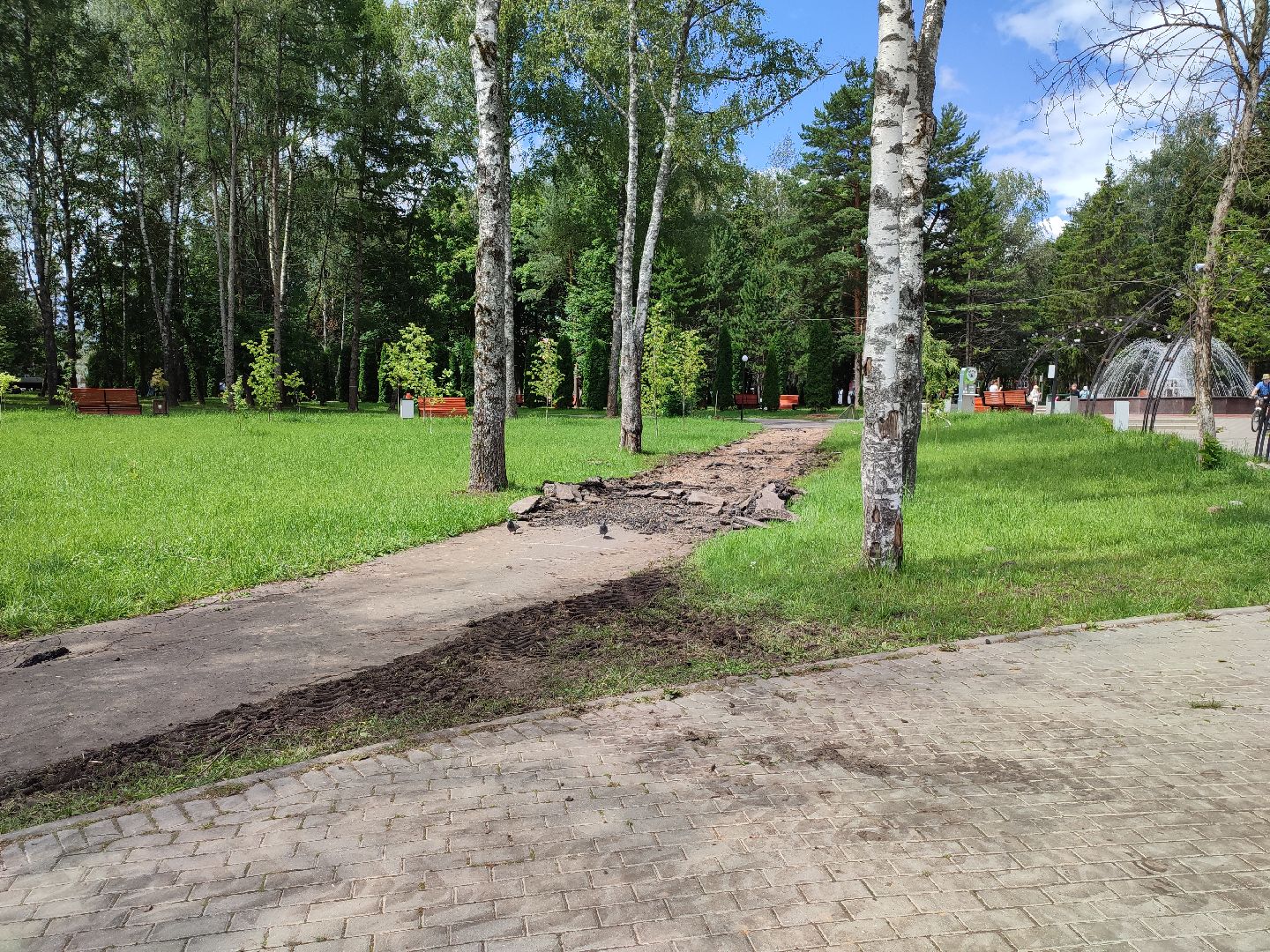 #талдом, #паркпобеды, #благоустройство, #заменаасфальта, #дорожка