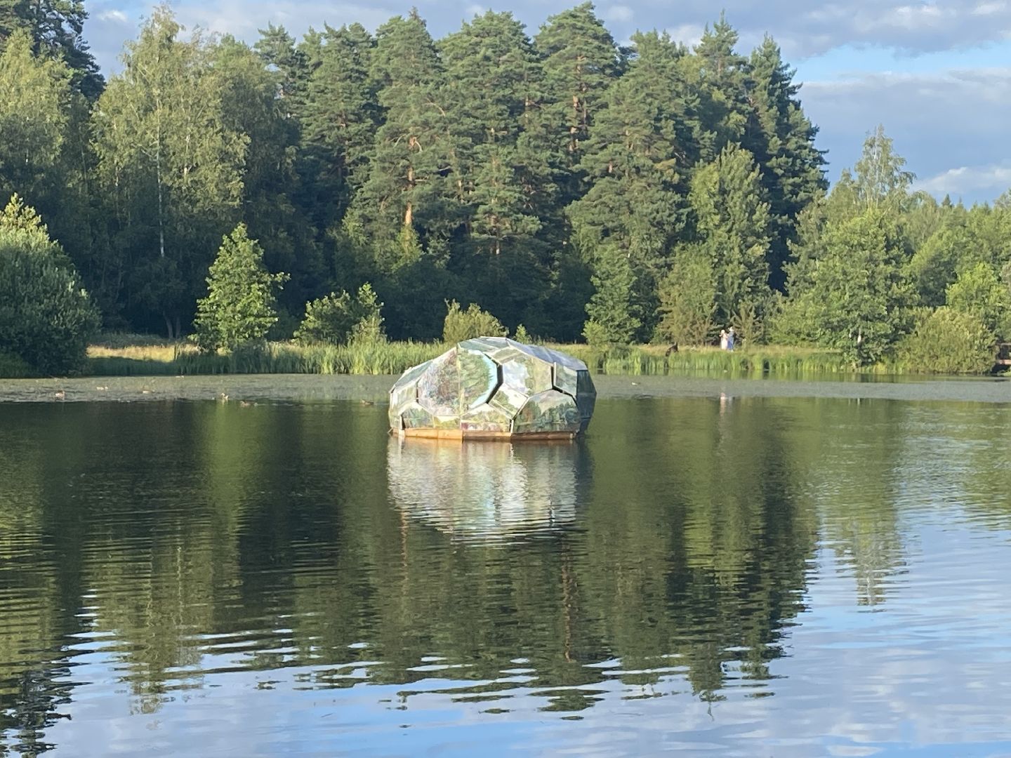 Раменское, общество, Кратовское озеро, художник построил домик на воде