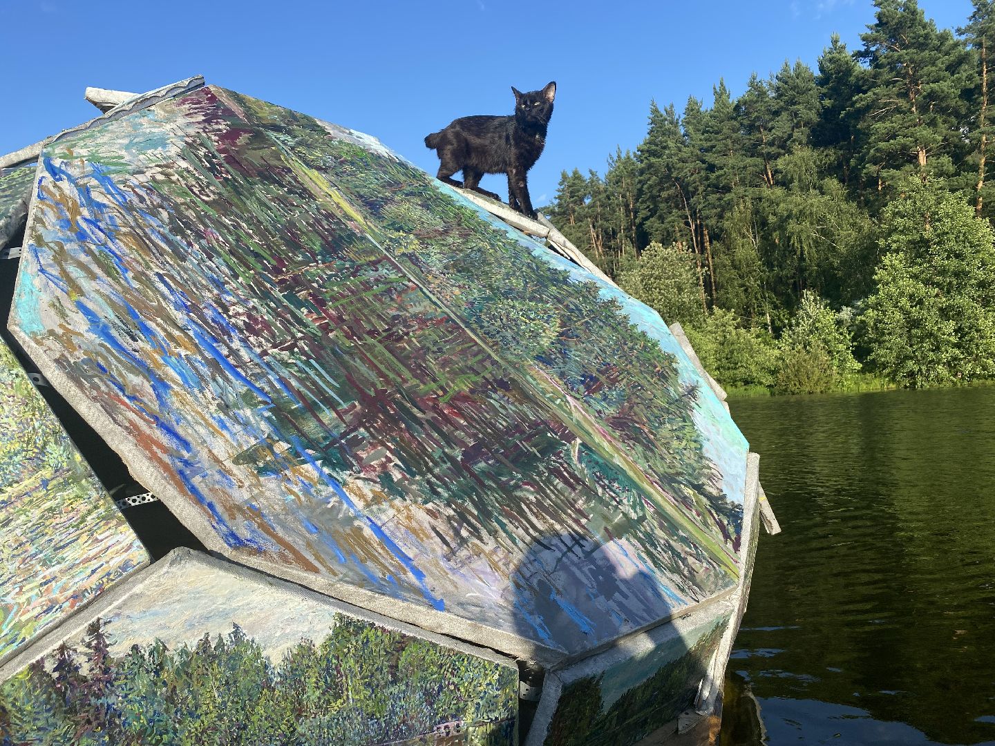 Раменское, общество, Кратовское озеро, художник построил домик на воде