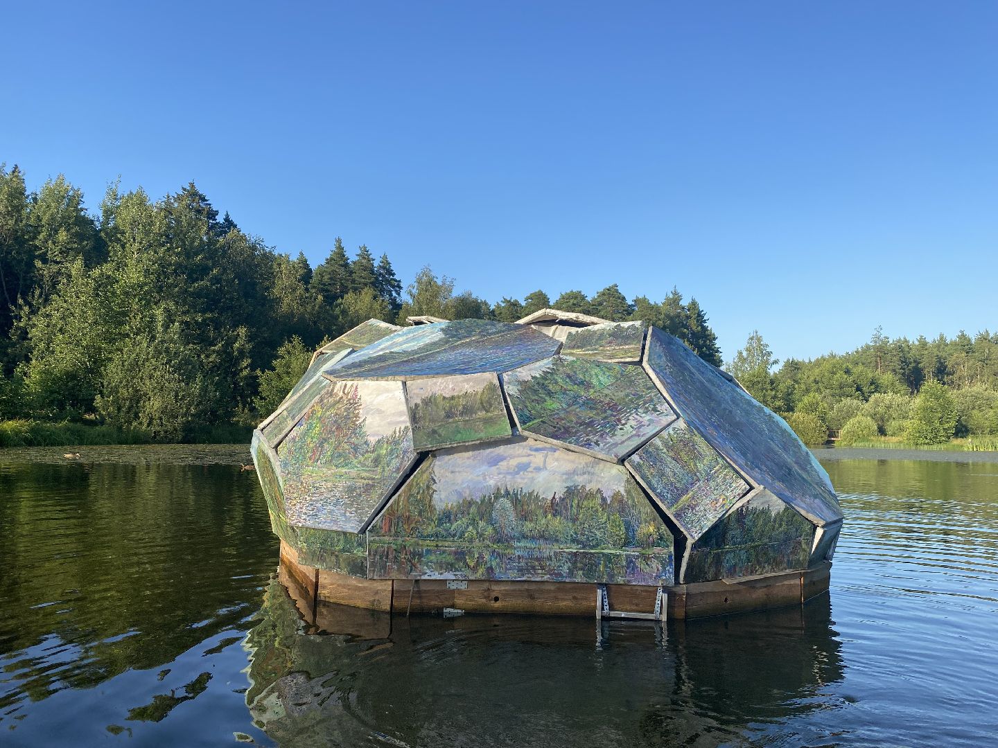 Раменское, общество, Кратовское озеро, художник построил домик на воде