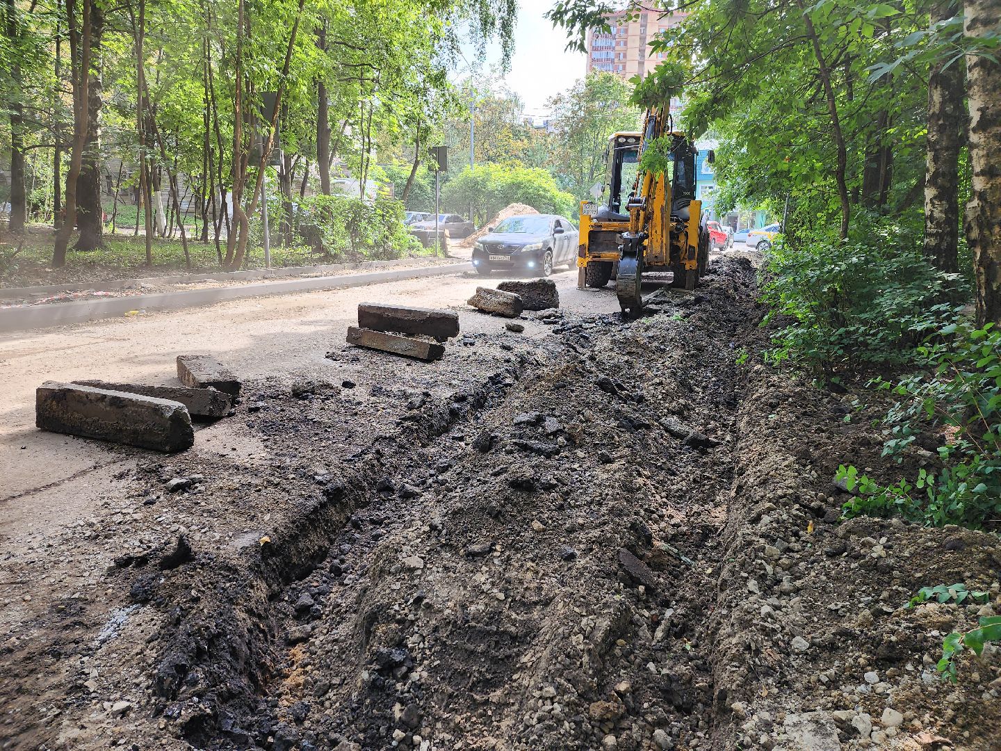 Одинцово, благоустройство, двор, асфальт, тротуар, ремонт, парковка,