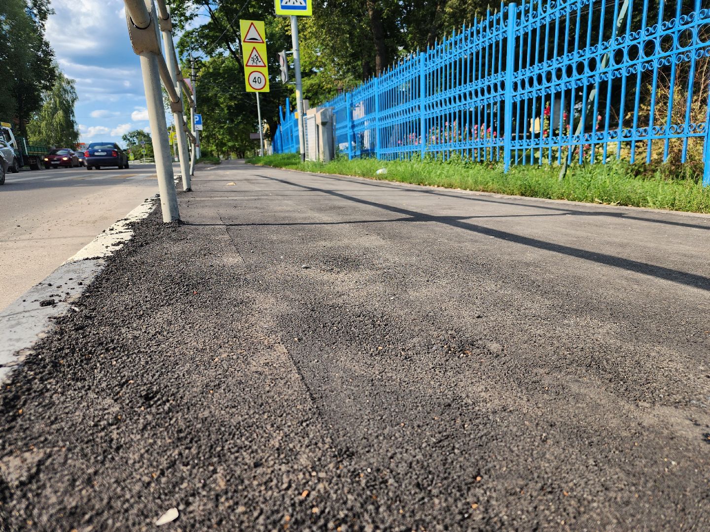 Новый тротуар, школа №18, Павловский Посад, ремонт, благоустройство