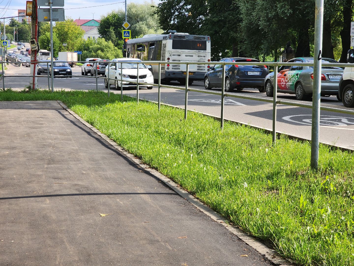 Новый тротуар, школа №18, Павловский Посад, ремонт, благоустройство