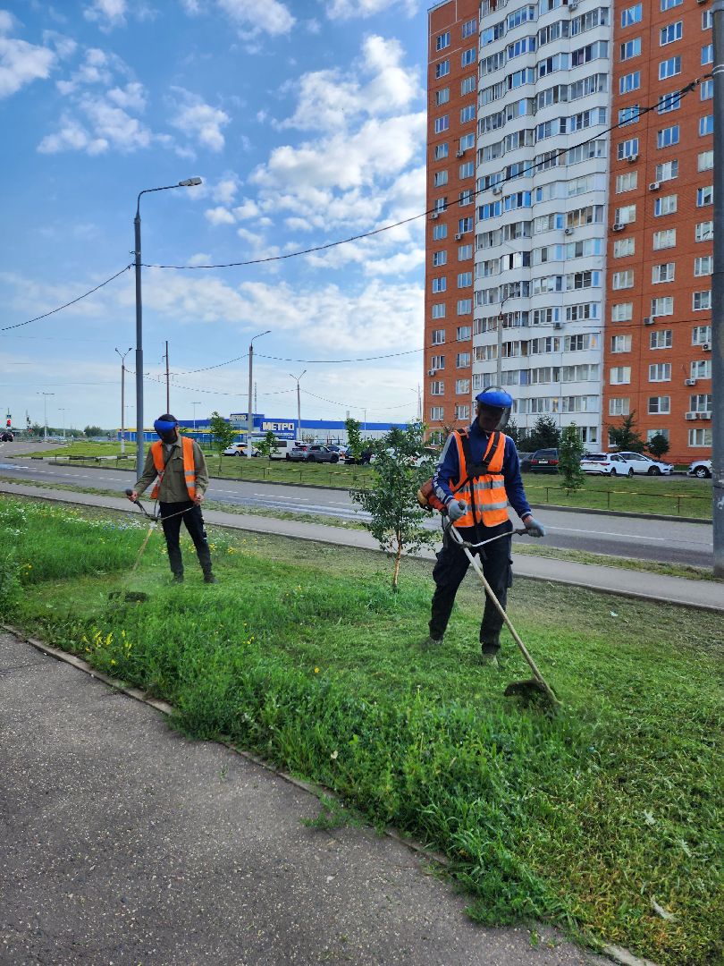 серпухов, благоустройство, покос травы, двор, наведение порядка, ивановские дворики, бульвар 65 дет победы,