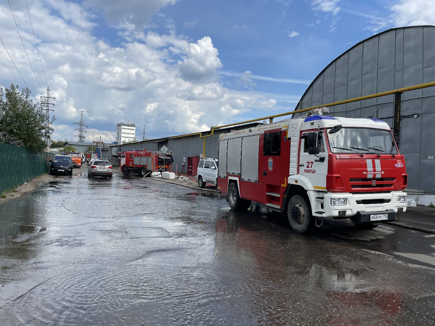 Пожар, тушат, Люберцы, возгорание