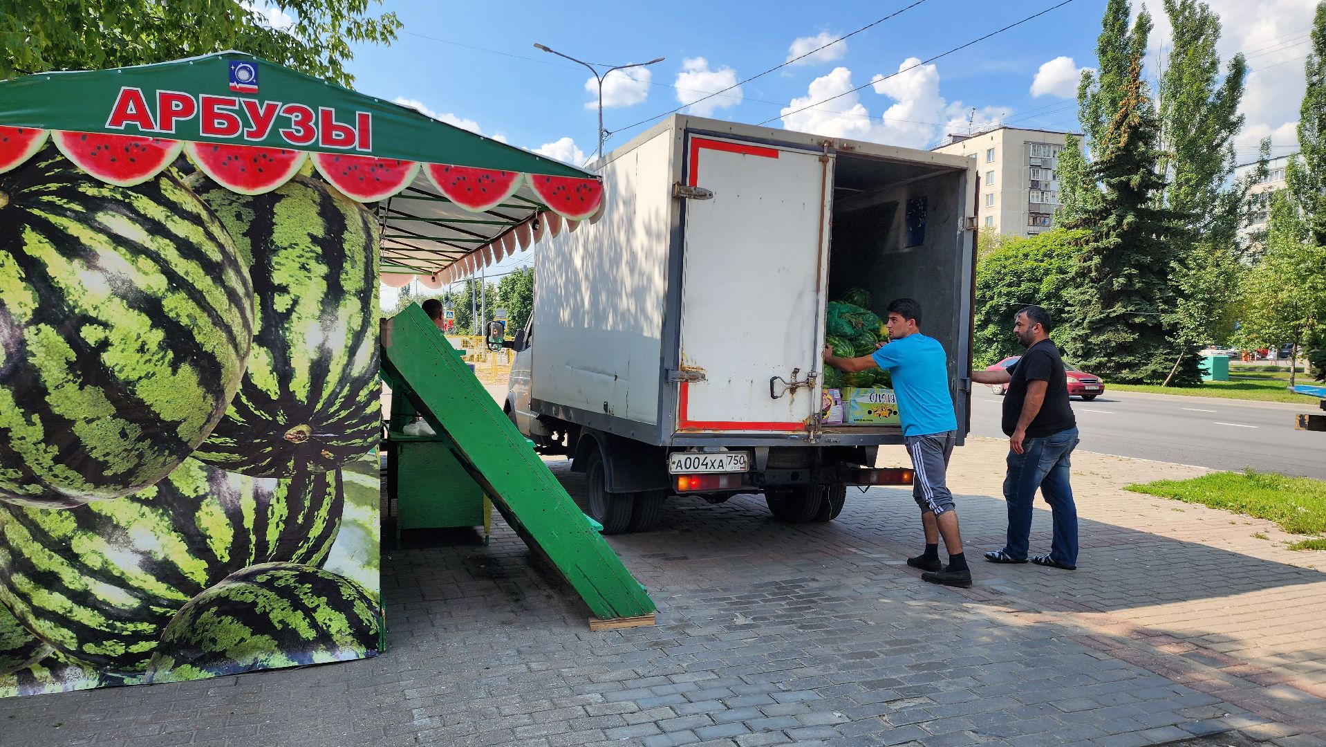 торговля, сезон арбузов,