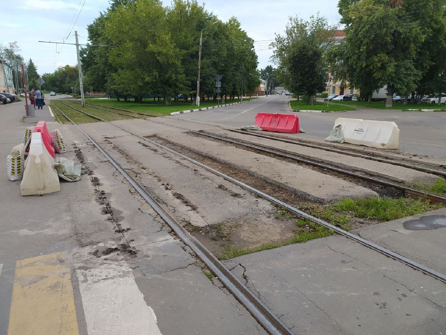 Коломна, дороги, трамвайные пути, переезд