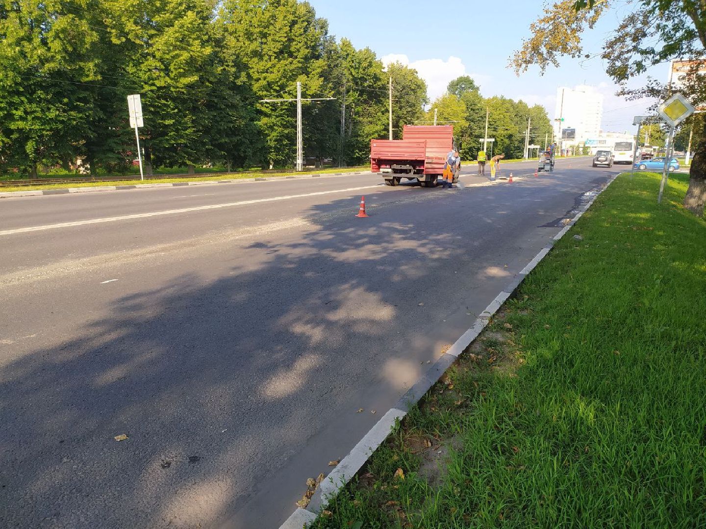 Коломна, дороги, дорожная разметка