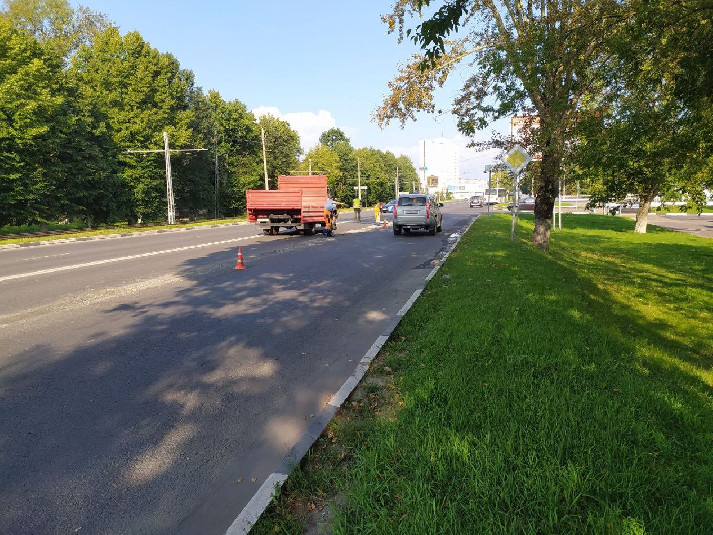 Коломна, дороги, дорожная разметка