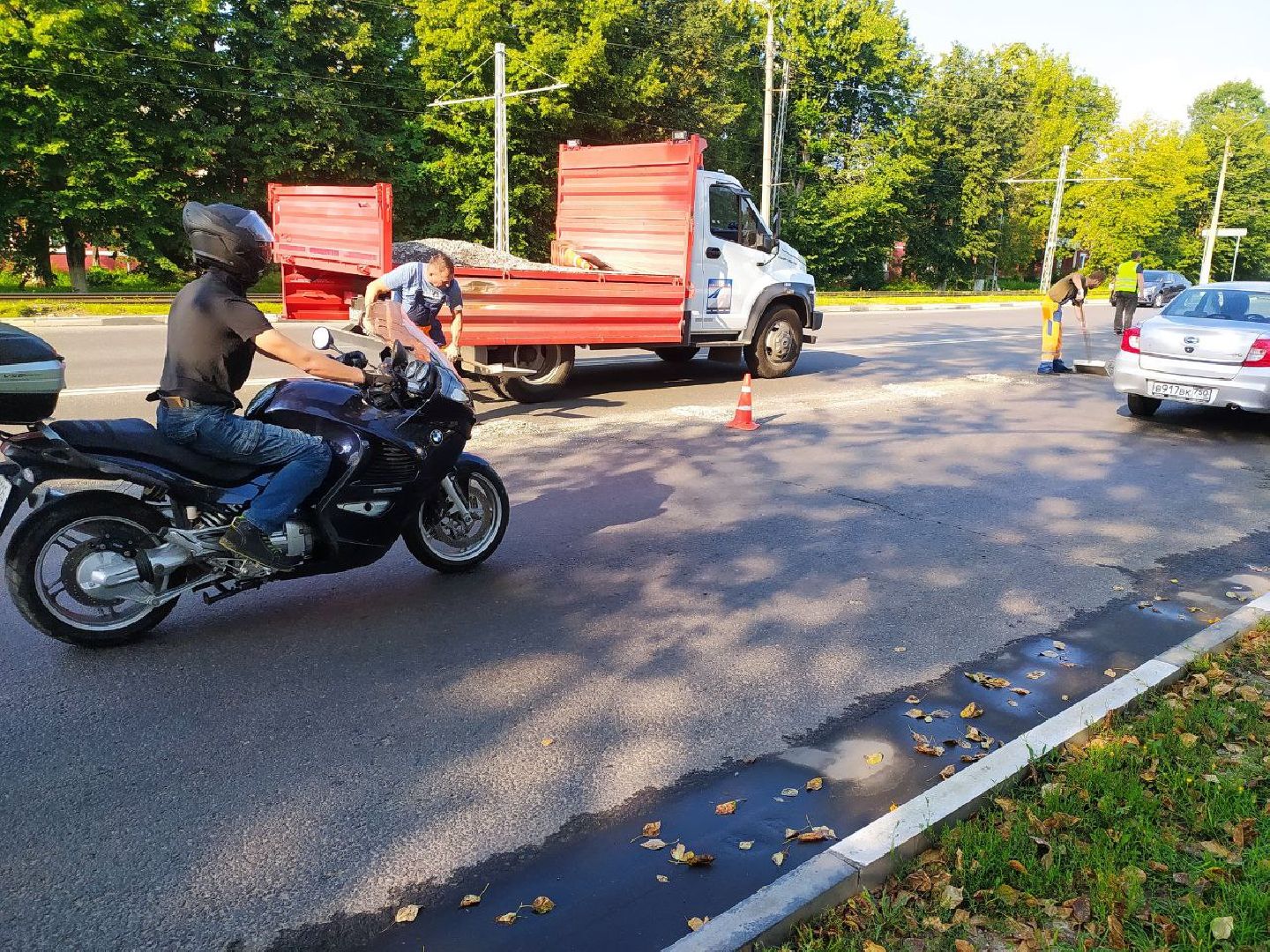 Коломна, дороги, дорожная разметка