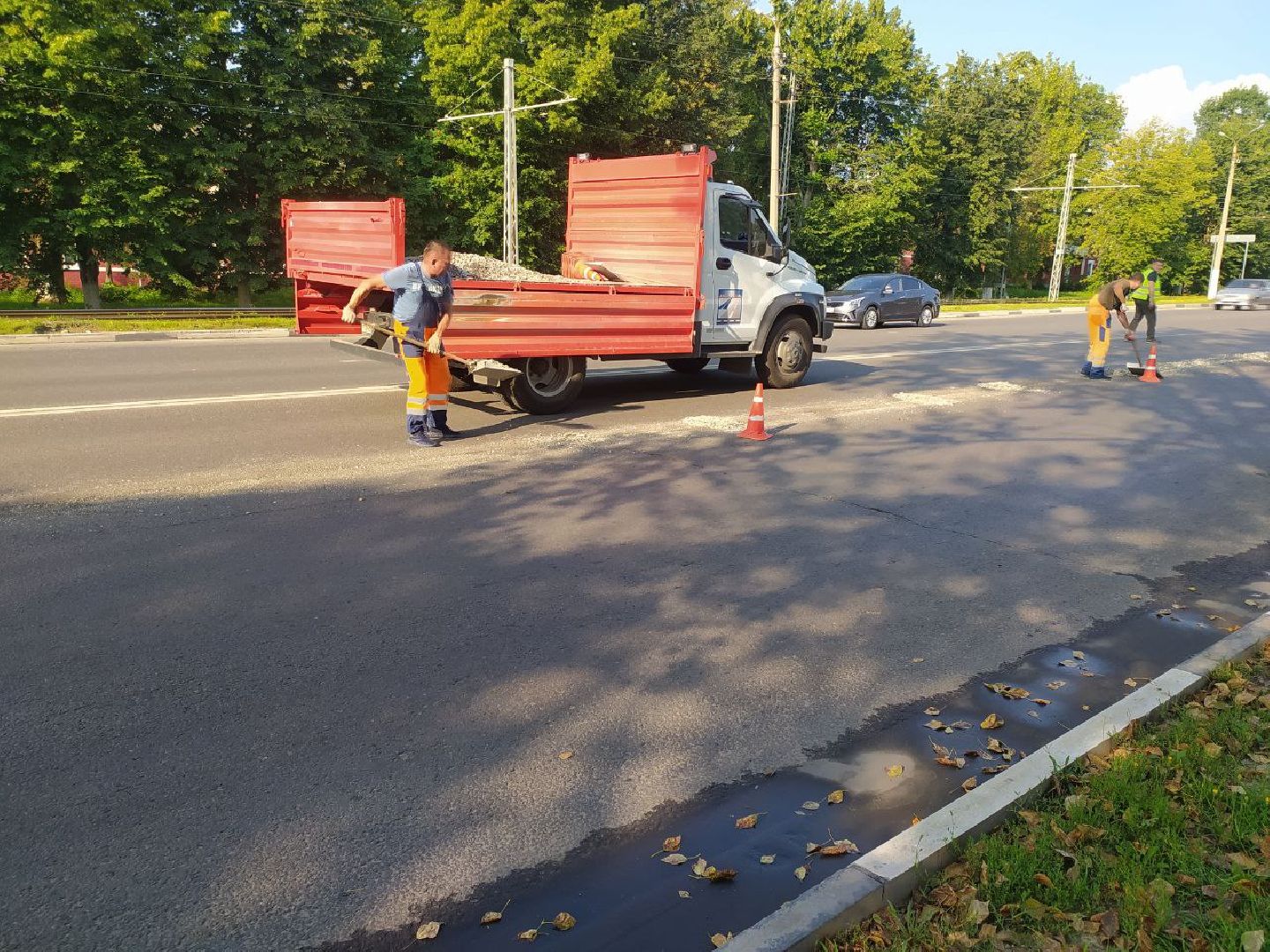 Коломна, дороги, дорожная разметка