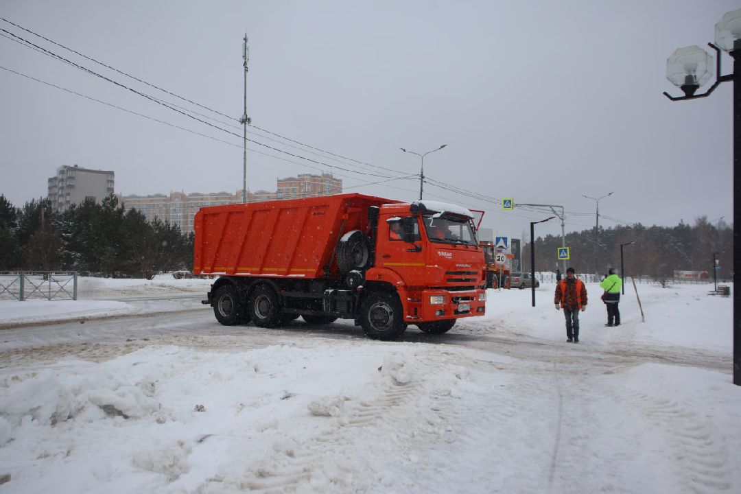 Пущино, благоустройство, зима, коммунальщики.