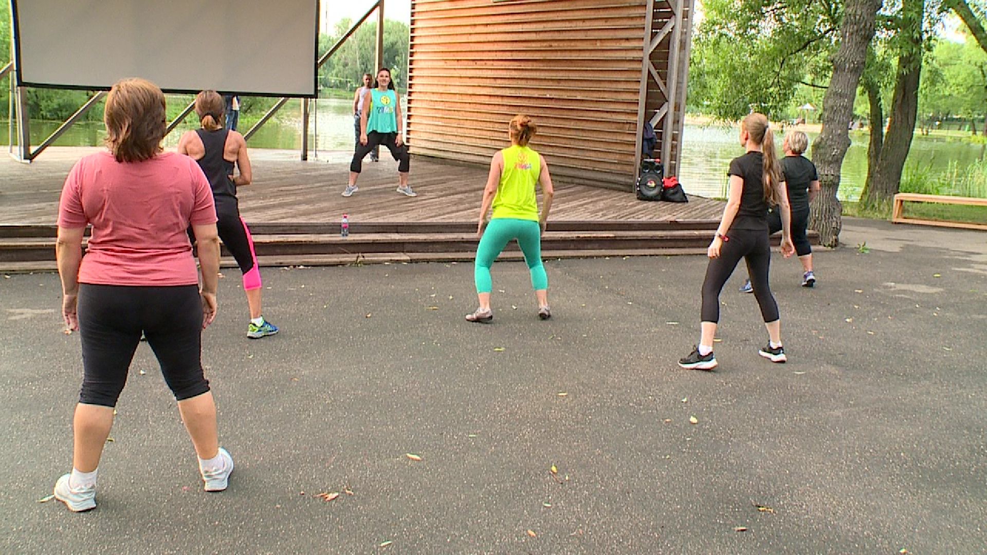 Реутов, парки, Фабричный пруд, зумба, спорт танец