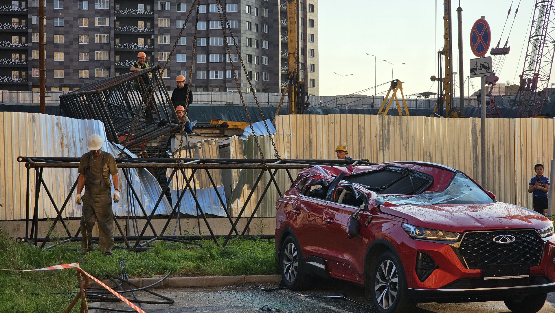 происшествие, башенный кран, Котельники