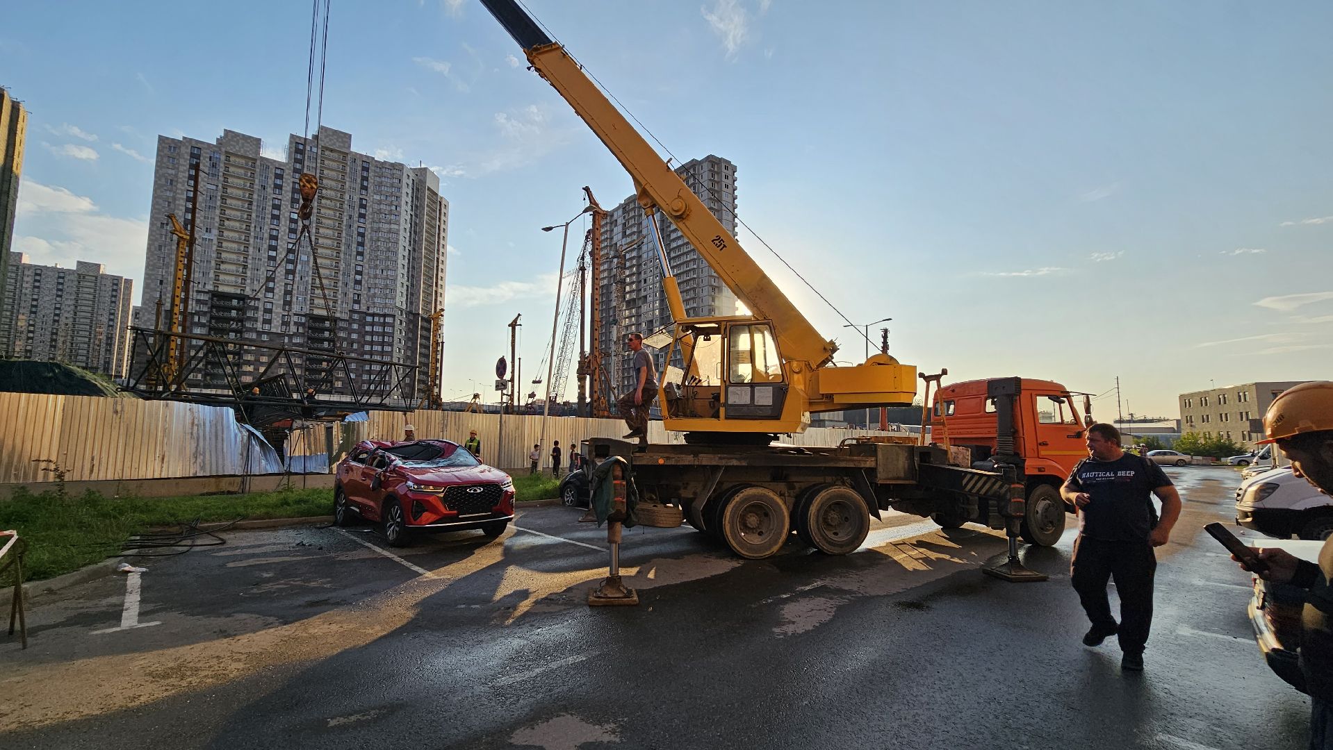 происшествие, башенный кран, Котельники