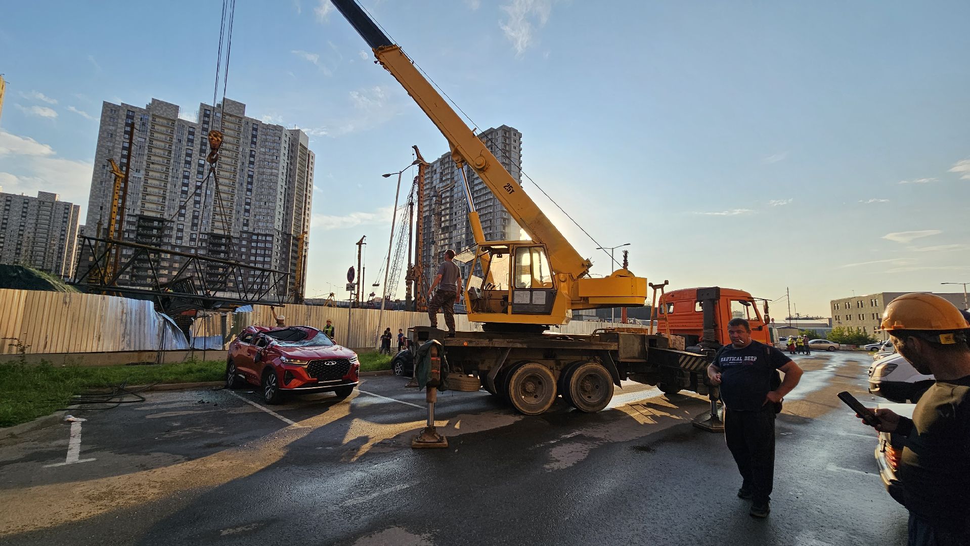 происшествие, башенный кран, Котельники