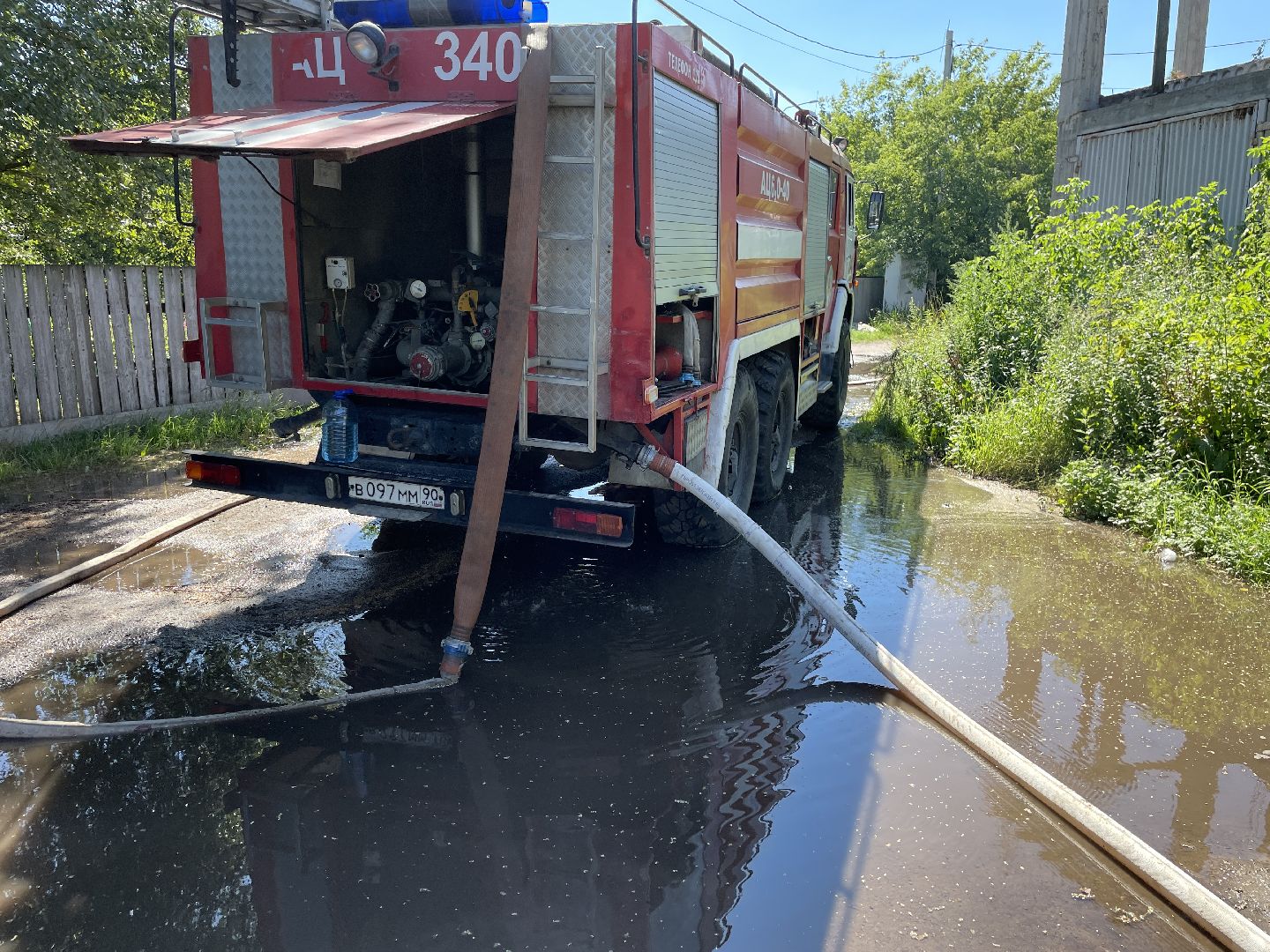 Пожар, Люберцы, люди, огонь