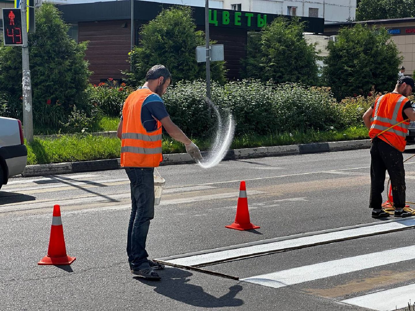 Можайск, Можайский городской округ, Подмосковье, разметка, пешеходные переходы, дорога, работы, социальные объекты