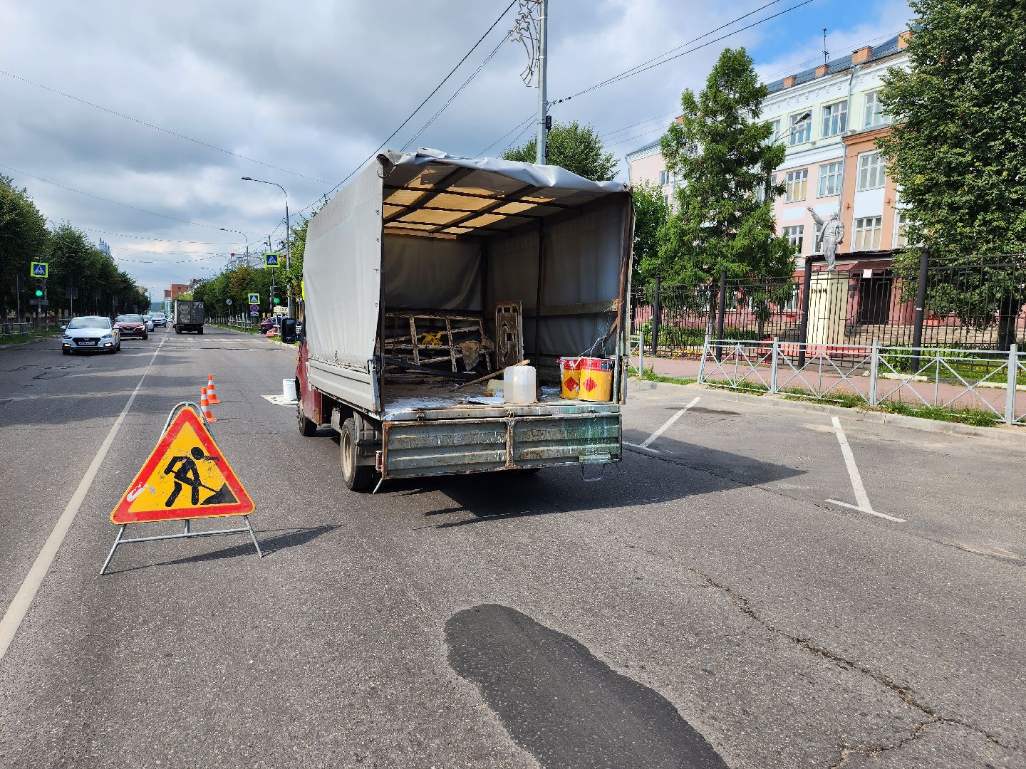 школа, школа №1, серпухов, дорожная разметка, дорога, комбинат благоустройства, 1 сентября,