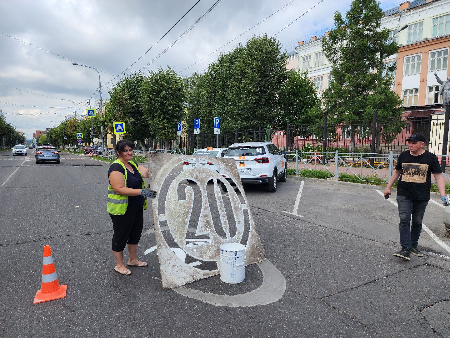 школа, школа №1, серпухов, дорожная разметка, дорога, комбинат благоустройства, 1 сентября,