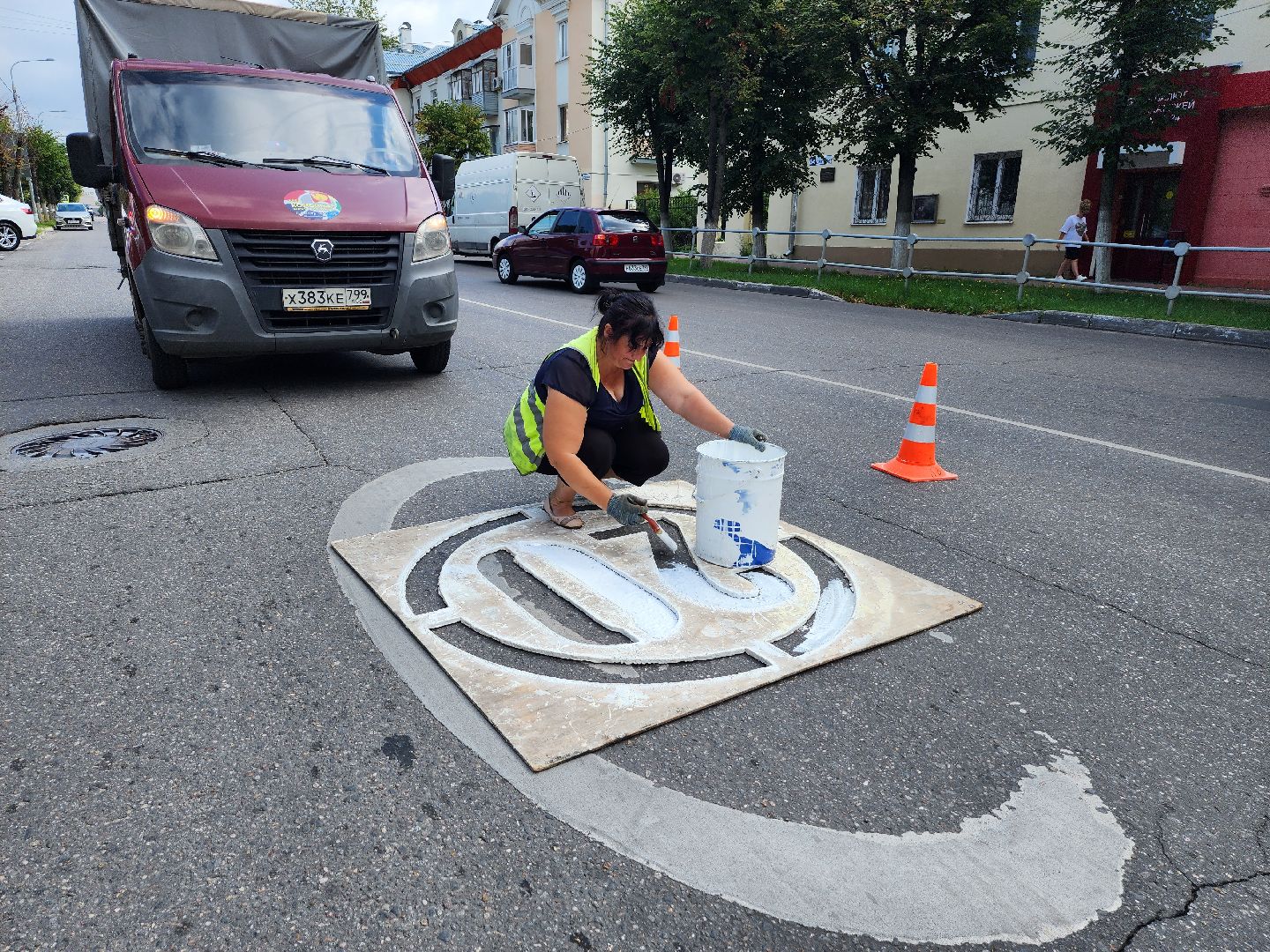 школа, школа №1, серпухов, дорожная разметка, дорога, комбинат благоустройства, 1 сентября,