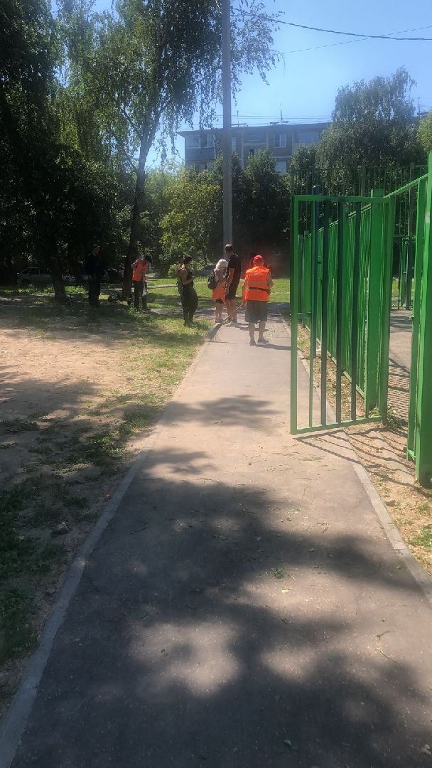 Серпухов, Подмосковье, благоустройство, покос травы, дворовая территория