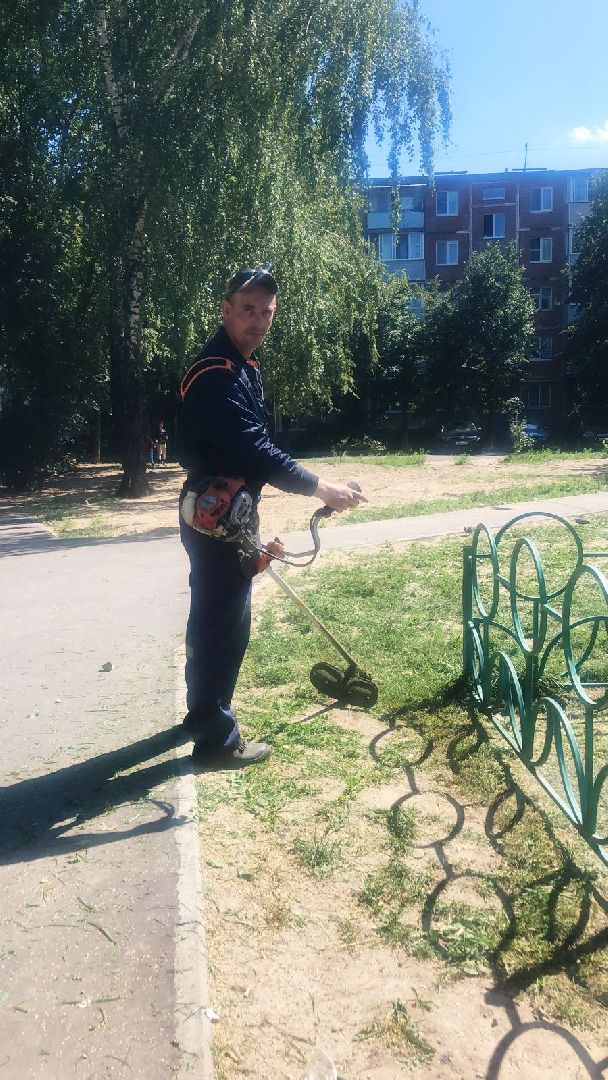 Серпухов, Подмосковье, благоустройство, покос травы, дворовая территория