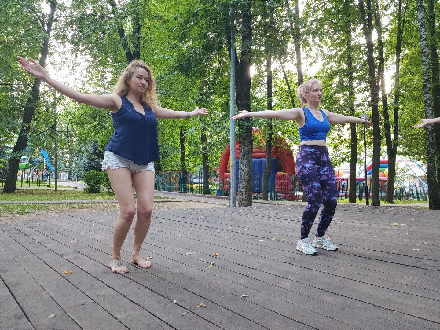 практики; йога; парк; активность