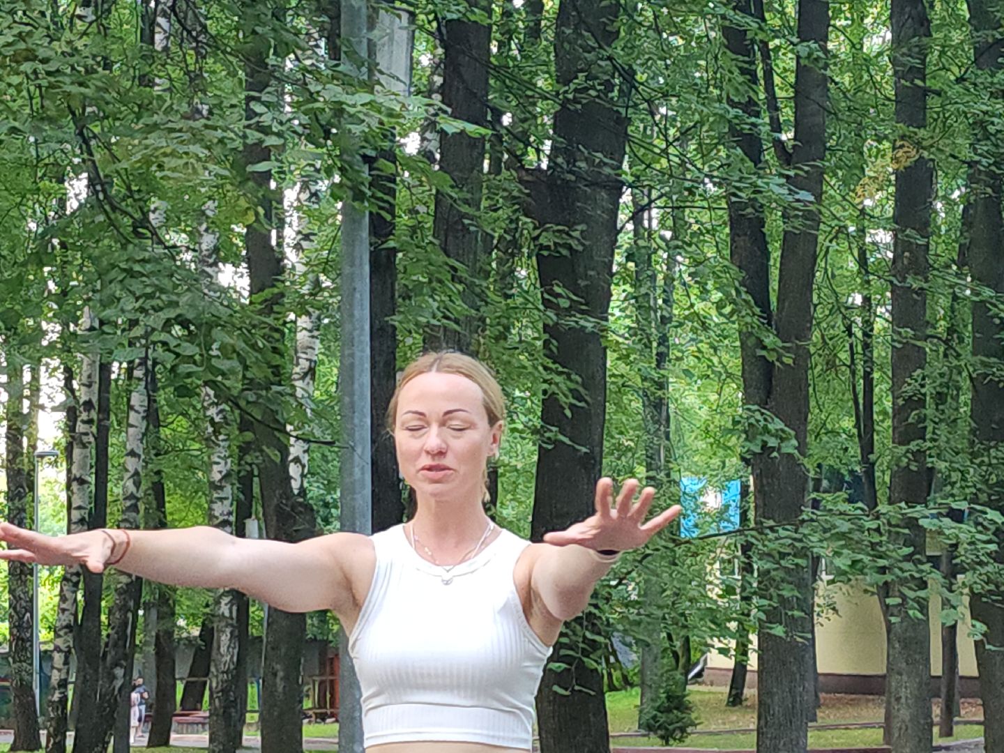 практики; йога; парк; активность