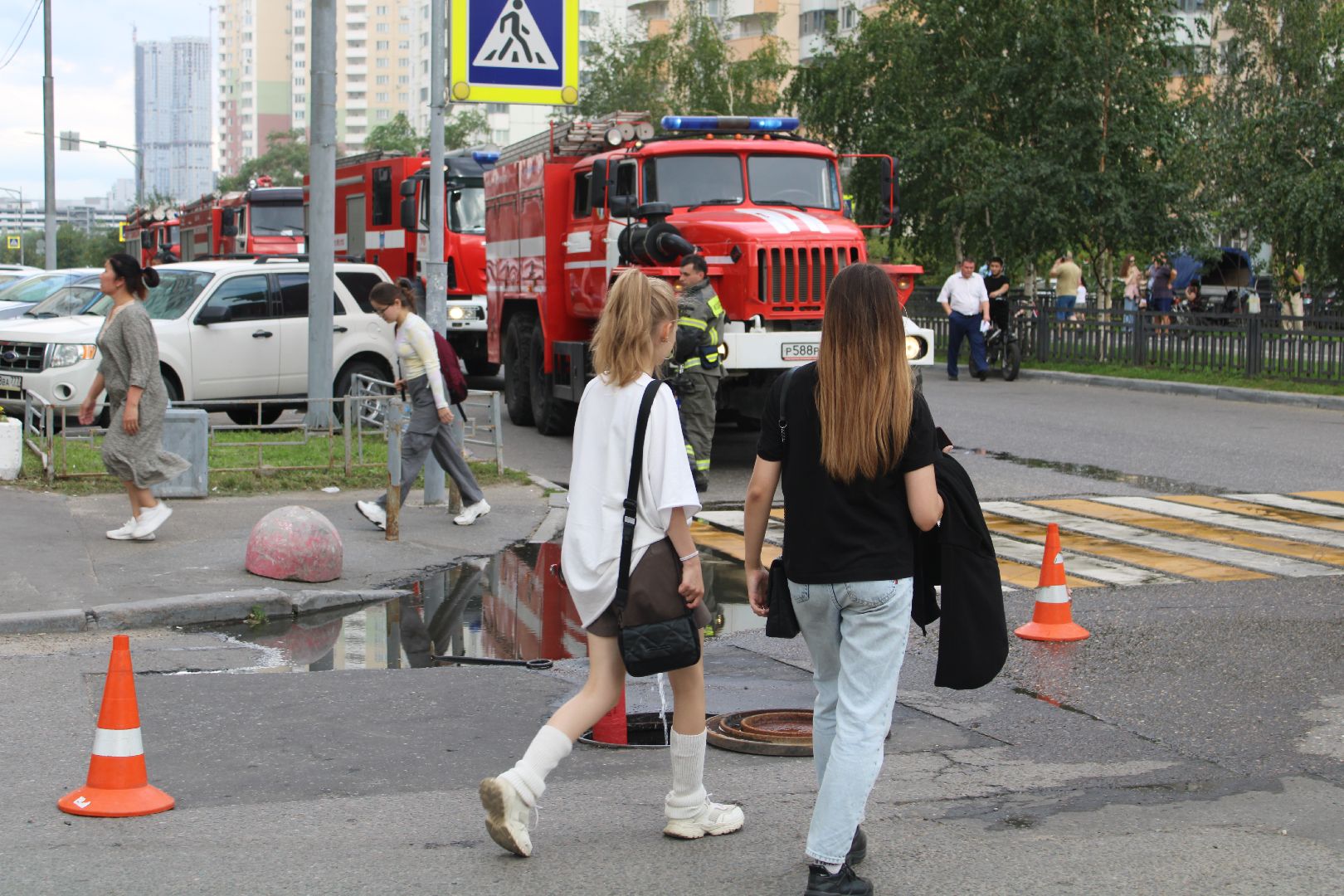пожар, чп, полмосковный бульвар, ликвидация,