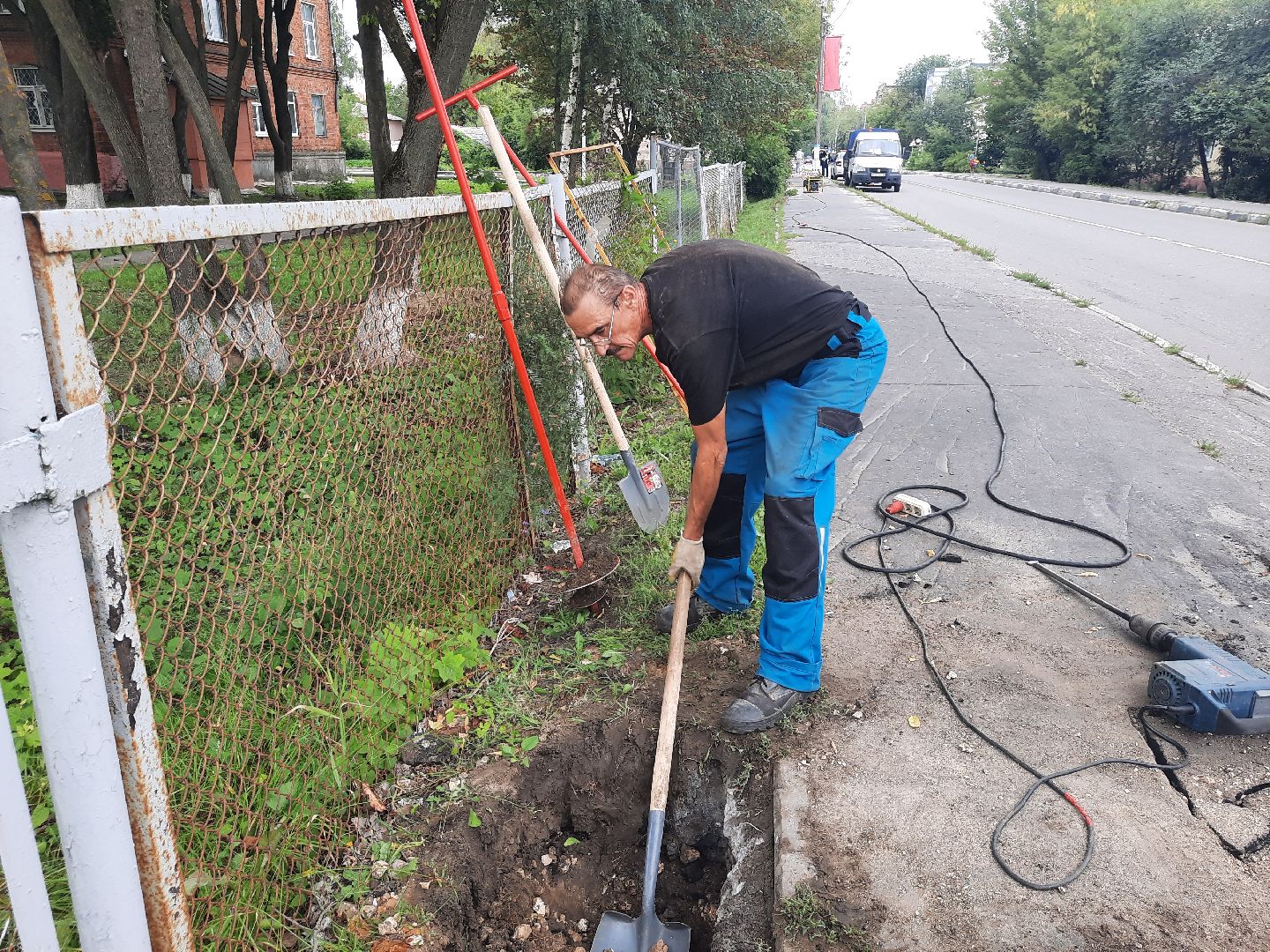 Шатура, замена опор, освещение, Школьная