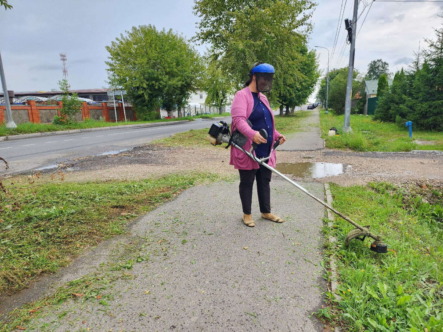 благоустройство, благоустройство дорог, покос травы, серпухов, улица пушкина,