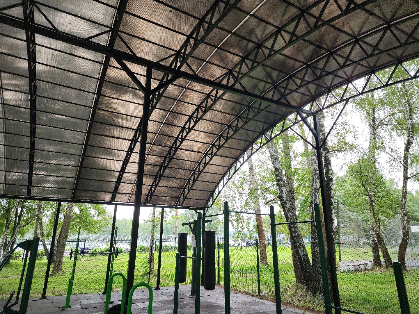 Кашира, парк, воркаут, крыша, тренажёры