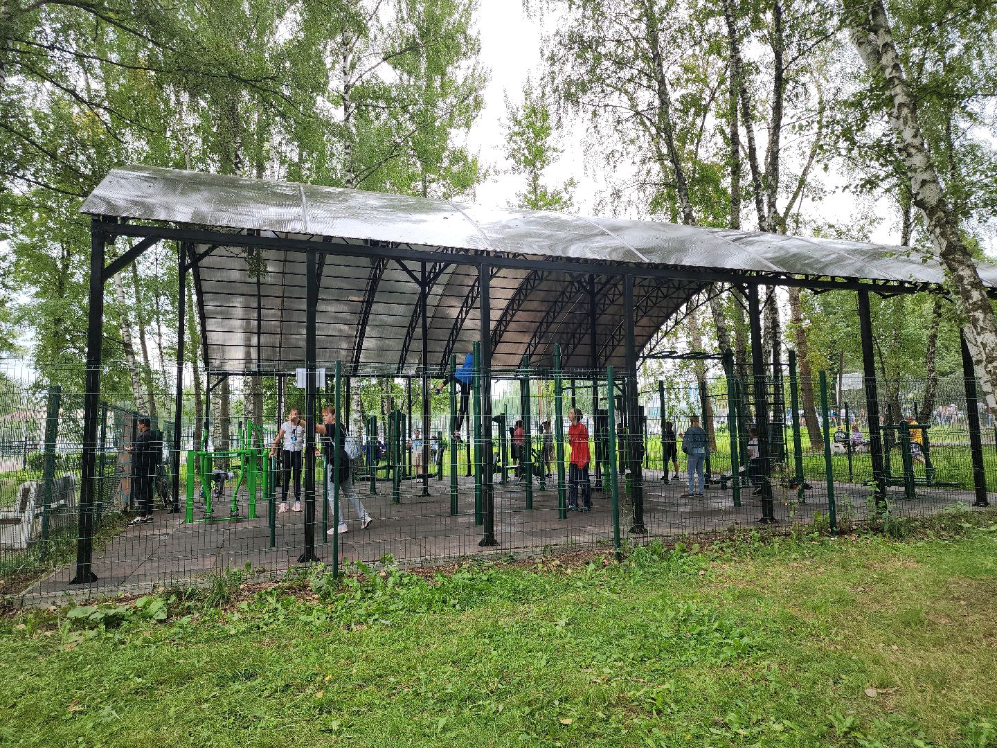 Кашира, парк, воркаут, крыша, тренажёры