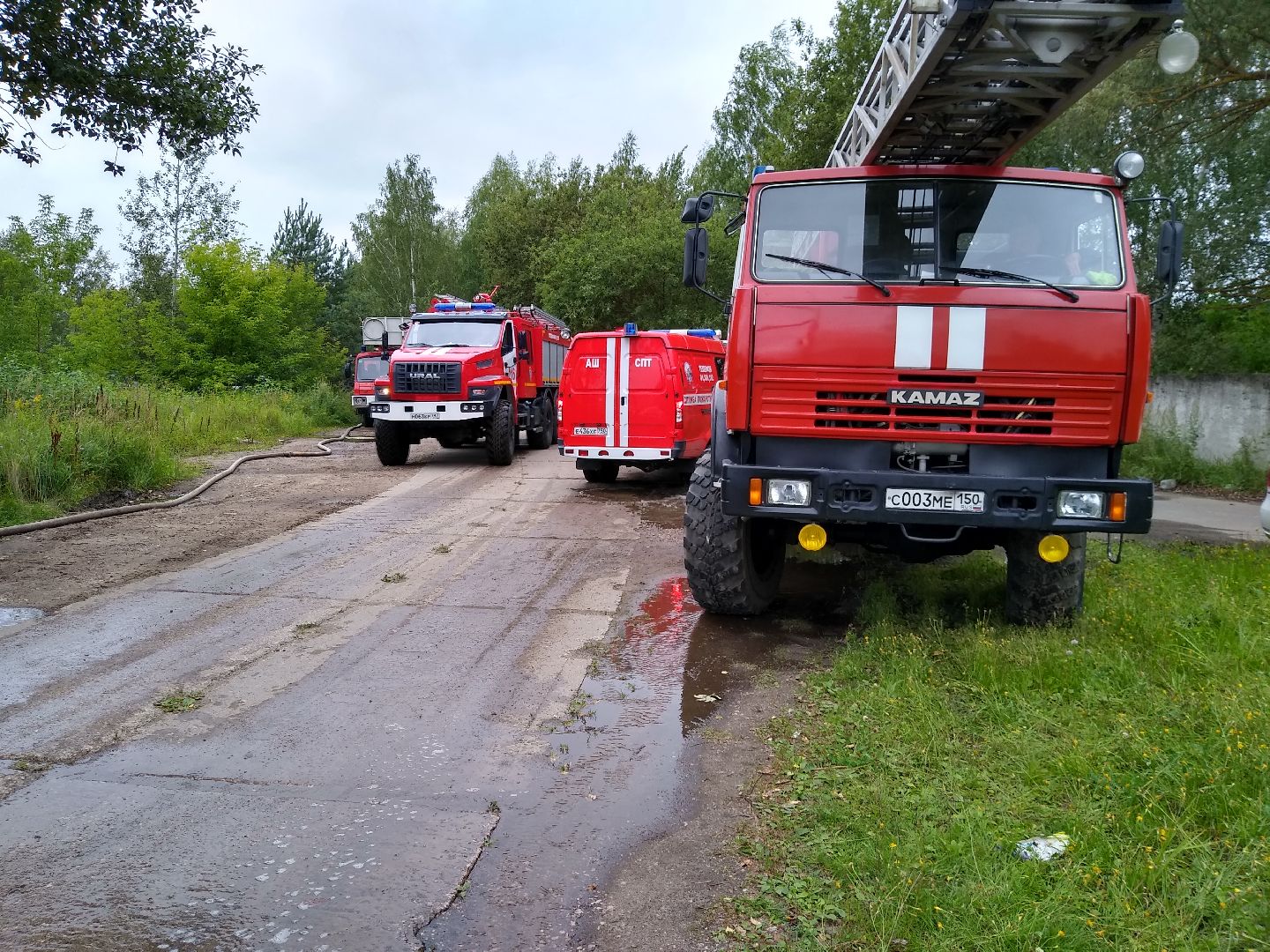 Раменское, ЧП, пожар на донинском шоссе, открытое горение ликвидировано