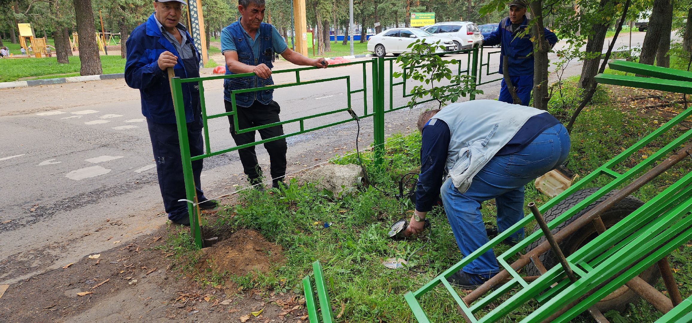 благоустройство, Белая Дача, палисадник, установка ограждения, Котельники