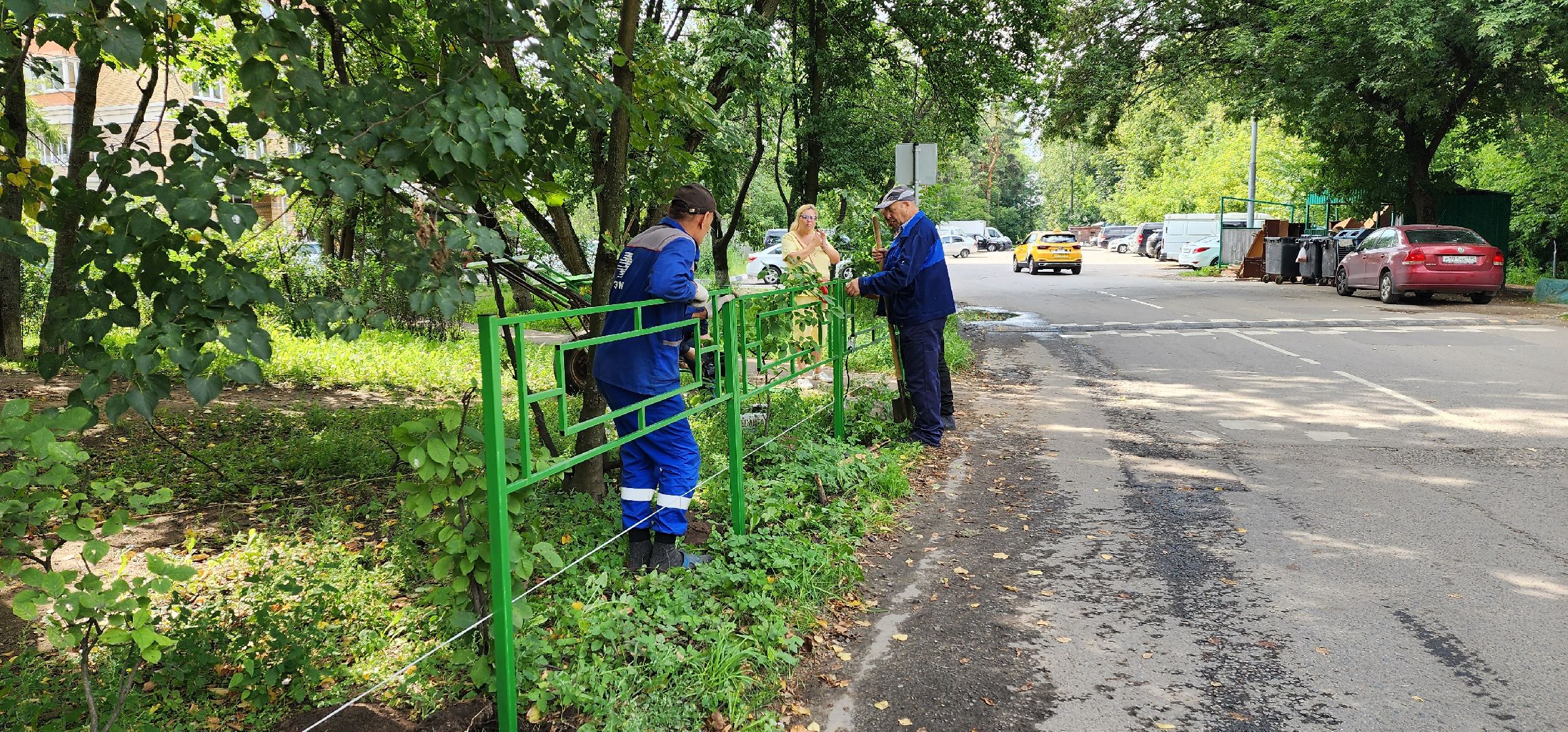 благоустройство, Белая Дача, палисадник, установка ограждения, Котельники